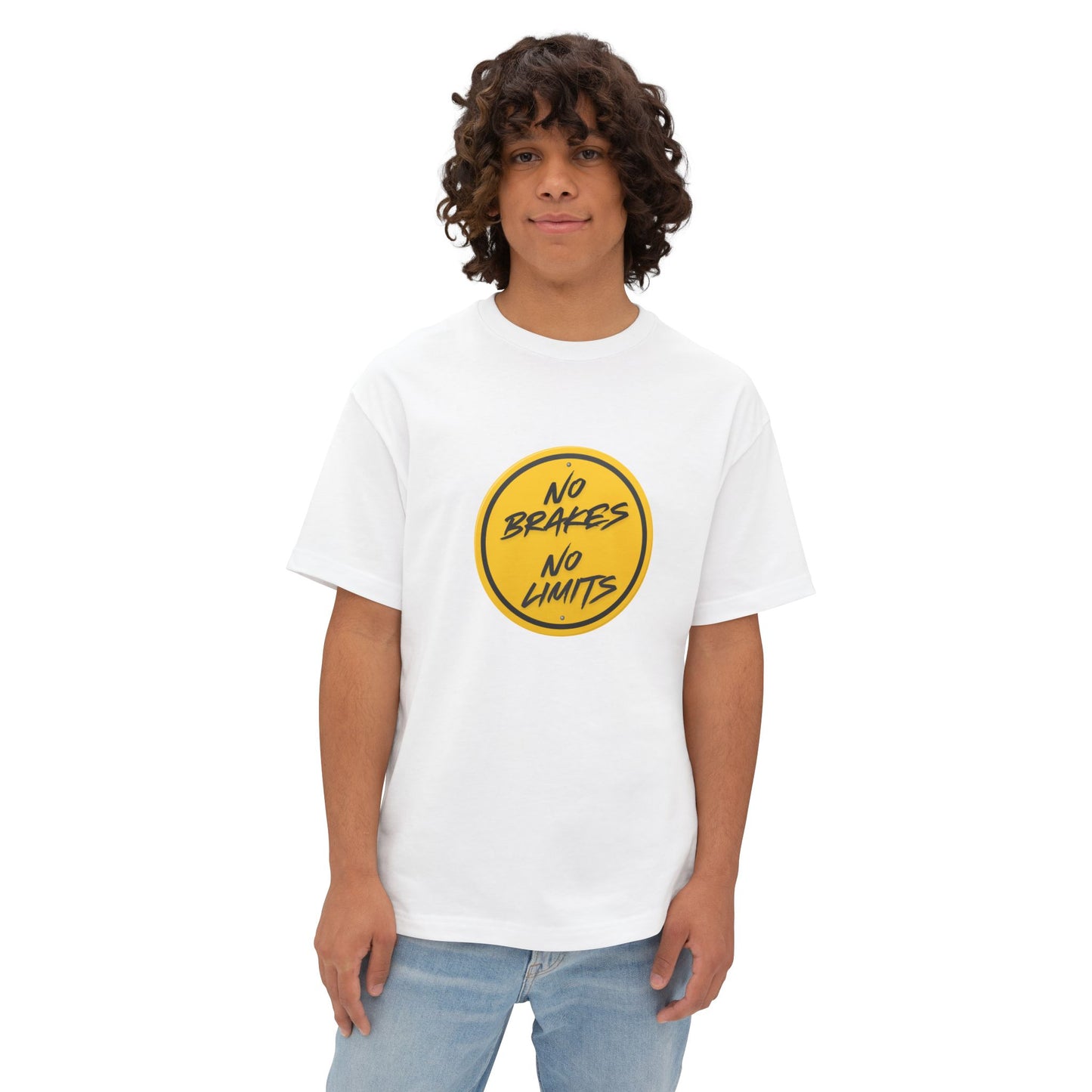 Unisex No Brakes No Limits Oversized Tee | Casual Streetwear, Unique Gift, Everyday Style, Music Festival Shirt, Graphic Tee, Relaxed Fit
