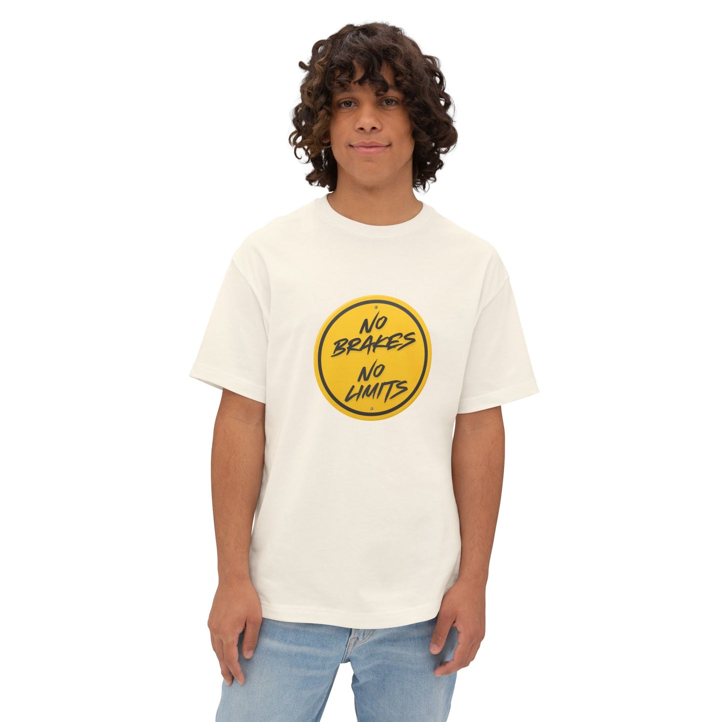 Unisex No Brakes No Limits Oversized Tee | Casual Streetwear, Unique Gift, Everyday Style, Music Festival Shirt, Graphic Tee, Relaxed Fit