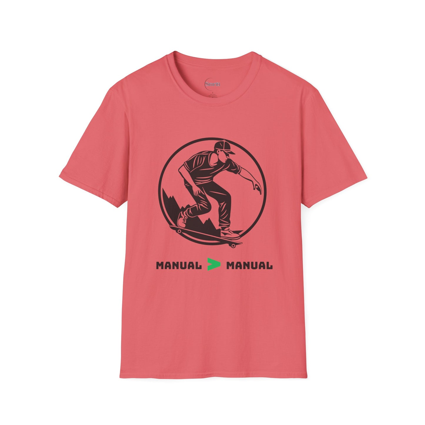 Skater Graphic Tee - Manual > Manual Skate Shirt, Cool Skateboard Apparel, Unisex Fashion Top, Gift for Skate Lovers, Trendy Casual Wear