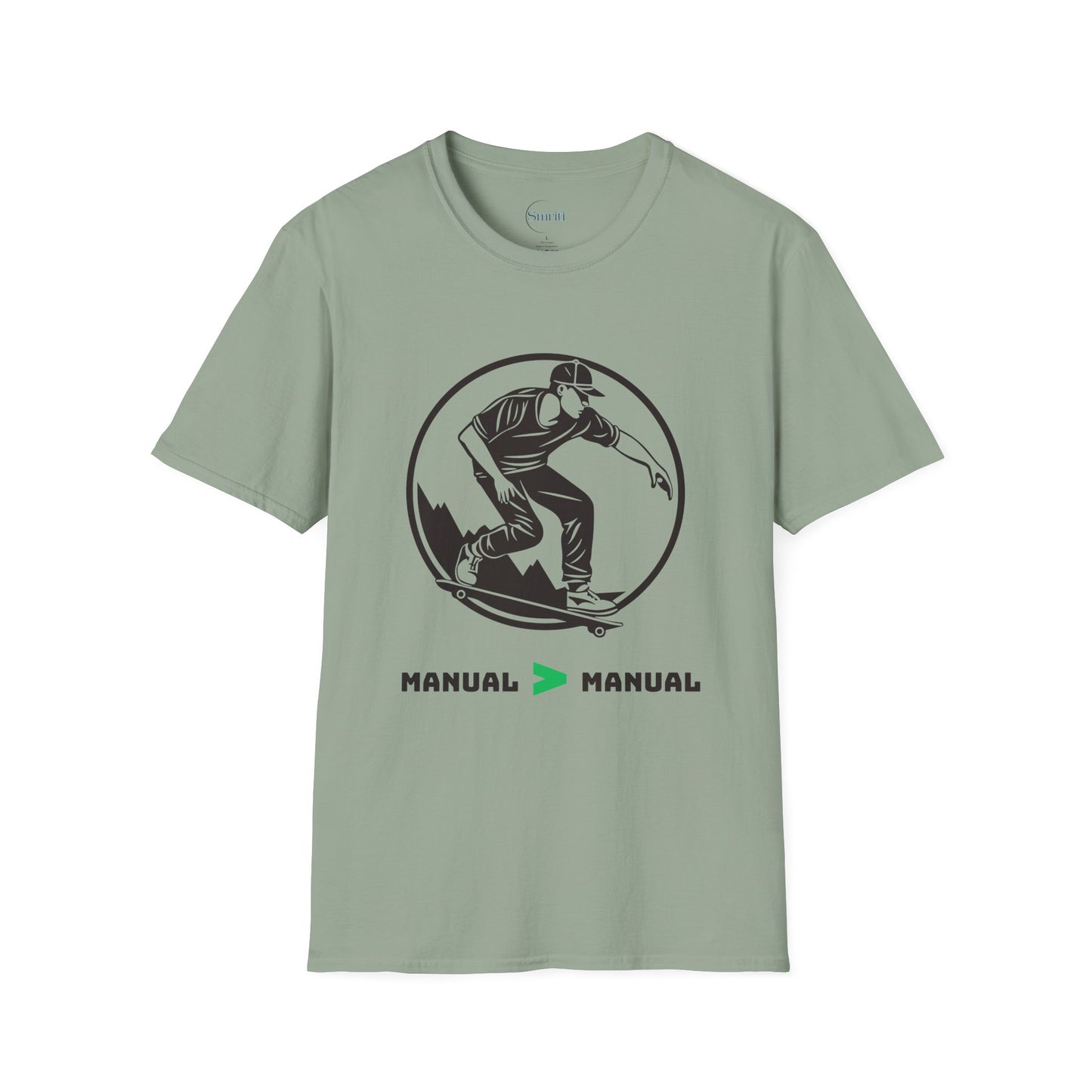 Skater Graphic Tee - Manual > Manual Skate Shirt, Cool Skateboard Apparel, Unisex Fashion Top, Gift for Skate Lovers, Trendy Casual Wear