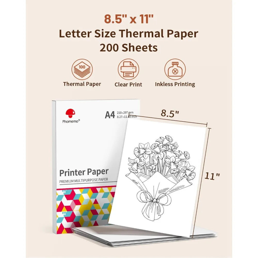 100 Sheets A4 Paper Thermal Paper - Phomemo