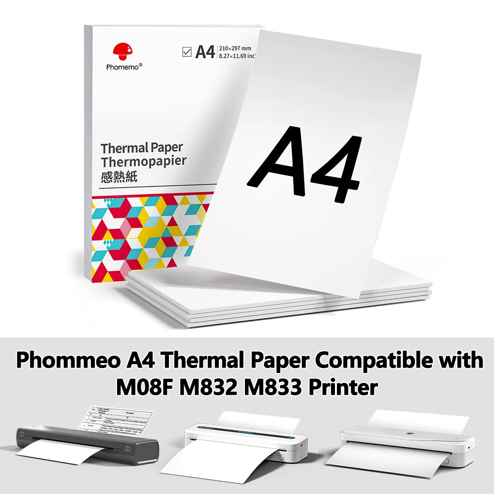 100 Sheets A4 Paper Thermal Paper - Phomemo